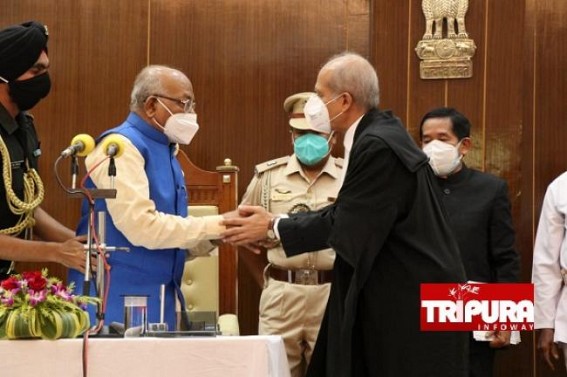 Satyadev Narayan takes Oath as Tripura Governor at Raj Bhawan